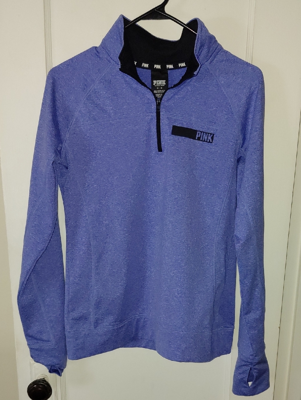 PINK Victoria's Secret Heathered Purple Quarter-Zip Pullover